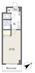 ＡＰＥＸ　ＦＬＡＴ　Ｒ 4階1Kの間取り