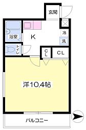 エクサージュ嵯峨野 3階1Kの間取り
