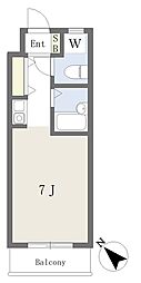第三藤岡マンション ワンルームの間取図画像