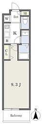 ART COURT 1Kの間取図画像