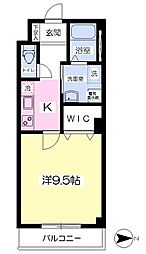 アヴェニール深草 1Kの間取図画像