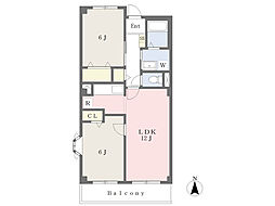 フラットエイト 3階2LDKの間取り