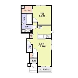 （仮称）足立区六木3丁目計画 1階1LDKの間取り