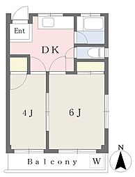 グリーンコーポ 2DKの間取図画像