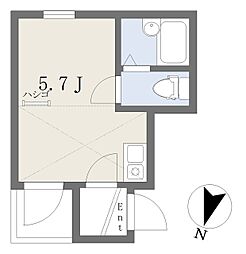 GATO-NA ワンルームの間取図画像