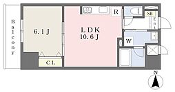 リリーオブザヴァリー 1LDKの間取図画像