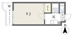 エレガンス綾瀬サード 1Kの間取図画像