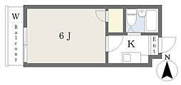 エレガンス綾瀬サード 1Kの間取図画像