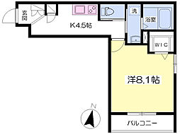 T'sCradle 1Kの間取図画像