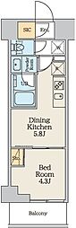 CREATIF本所吾妻橋 1DKの間取図画像