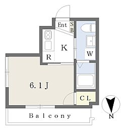 グランシャレー綾瀬駅前 1Kの間取図画像