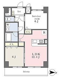 セブンフラワー 1SLDKの間取図画像