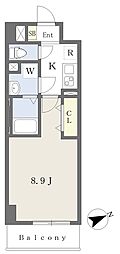 サクラスクエア竹の塚 1Kの間取図画像