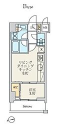 クレストコート北千住レジデンス 1LDKの間取図画像