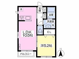 メゾンドチャコ 1LDKの間取図画像