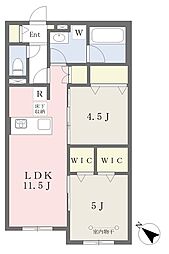 ベントルナータ泉 2LDKの間取図画像