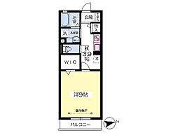 エスパシオ2 1Kの間取図画像
