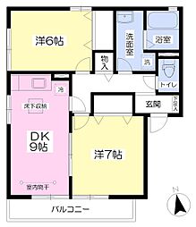 サンブリーズK 2DKの間取図画像
