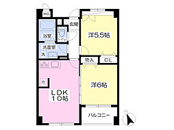 メゾンドボヌール 2LDKの間取図画像