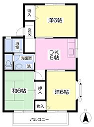 エル・バレリバー 3DKの間取図画像
