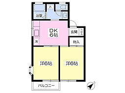 クレストマルモン2 2DKの間取図画像