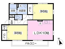 アンジェロ 2LDKの間取図画像