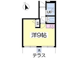 都営新宿線 船堀駅 徒歩18分の賃貸マンション 1階ワンルームの間取り