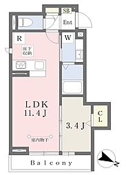 京王井の頭線 三鷹台駅 徒歩5分の賃貸マンション 1階1LDKの間取り