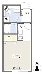 ＥＸＡＭ高輪 3階ワンルームの間取り