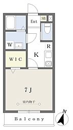 ブルーオアシス西大宮 1Kの間取図画像