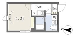 GranfitKamata 1Kの間取図画像