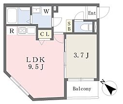 本町1丁目計画 2階1LDKの間取り