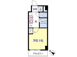 ヴェルト川崎フィーノ 5階1Kの間取り