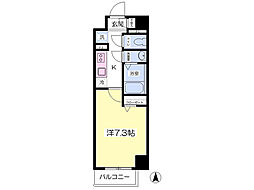 プラーナ 1Kの間取図画像