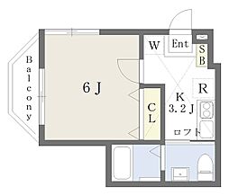プチアミ 1Kの間取図画像