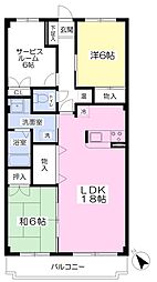 パークハイツ新川崎 2SLDKの間取図画像