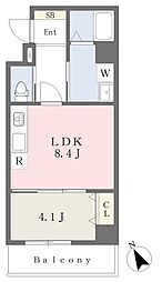 奉仕舎ビル 1LDKの間取図画像