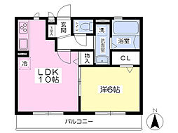 エスポワール 1LDKの間取図画像