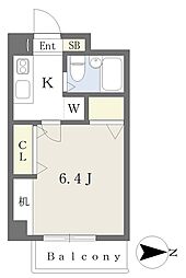 台長ビルサンルミエール 1Kの間取図画像