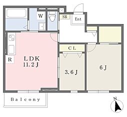 Luce1 2LDKの間取図画像