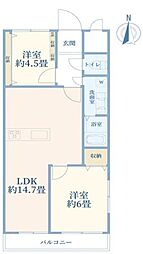たまプラーザハイム 2LDKの間取図画像