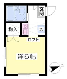 グランツ友 ワンルームの間取図画像
