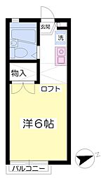 グランツ友 ワンルームの間取図画像