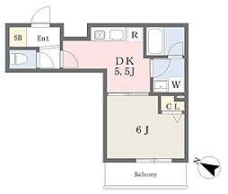阪急神戸本線 王子公園駅 徒歩12分の賃貸アパート 2階1DKの間取り