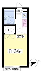 グランツ友 ワンルームの間取図画像