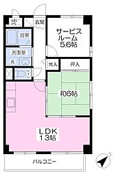 JR東海道・山陽本線 鷹取駅 徒歩3分の賃貸マンション 2階1SLDKの間取り