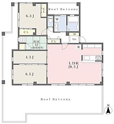 ジュネス甲東伍番館 3SLDKの間取図画像