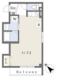 トリアード ワンルームの間取図画像