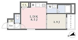 ノア甲子園 1LDKの間取図画像