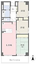 RiverWest花屋敷 3LDKの間取図画像